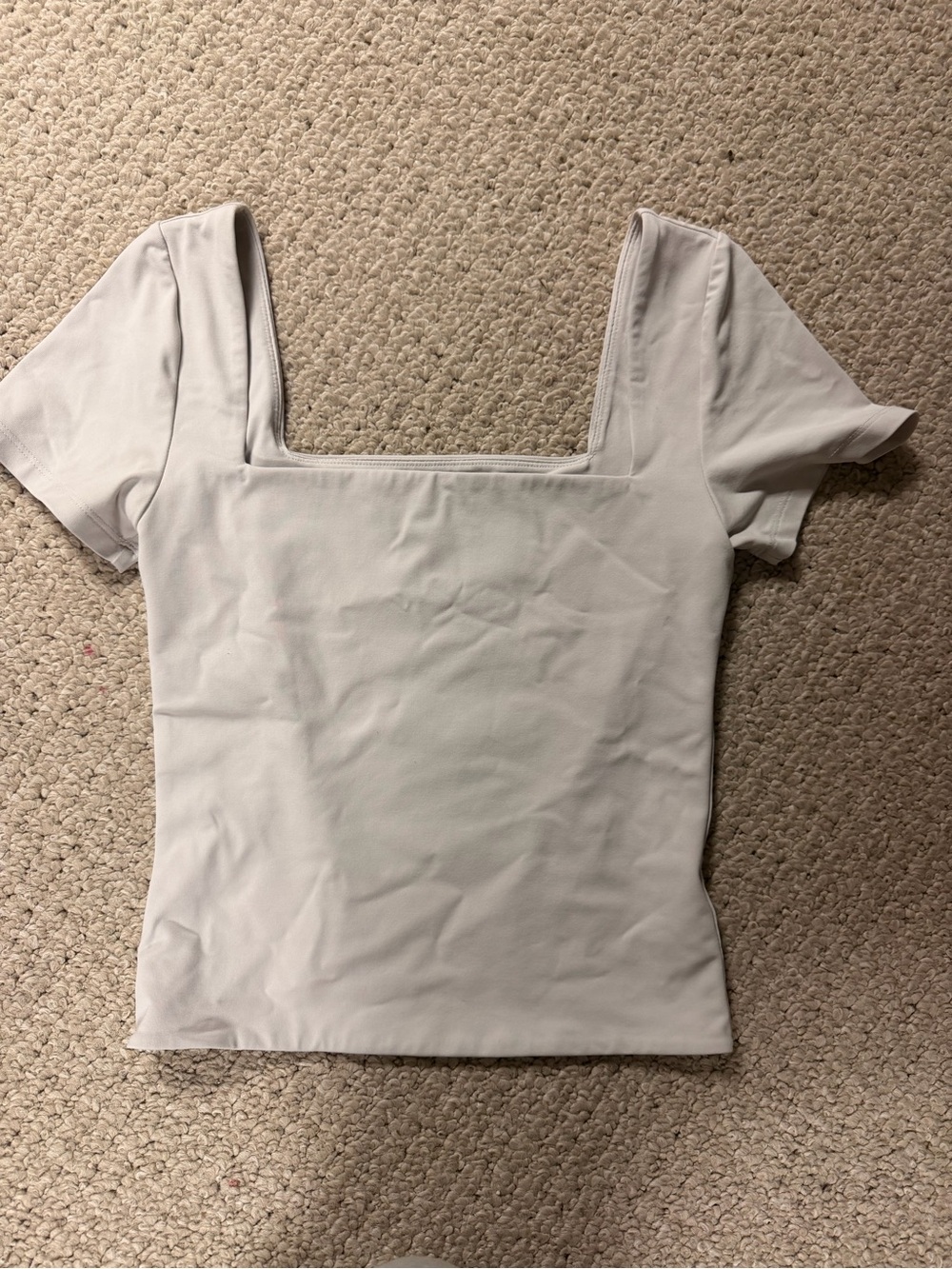 Aritzia Square Neck Short Sleeve Crop Top - White